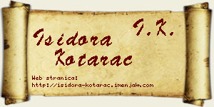 Isidora Kotarac vizit kartica